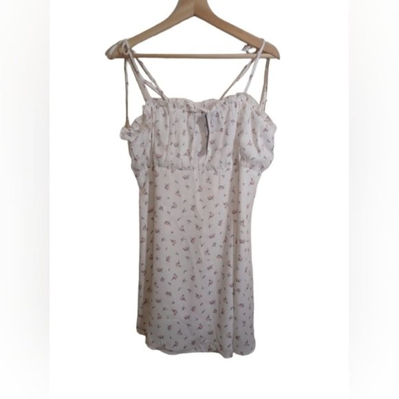 Lulus Wildflower  White Floral Print Tie-Strap Mini Dress - Picture 4 of 11